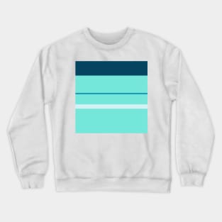 A superb impression of Ice, Sky Blue (Crayola), Blue-Green and Midnight Green (Eagle Green) stripes. Crewneck Sweatshirt